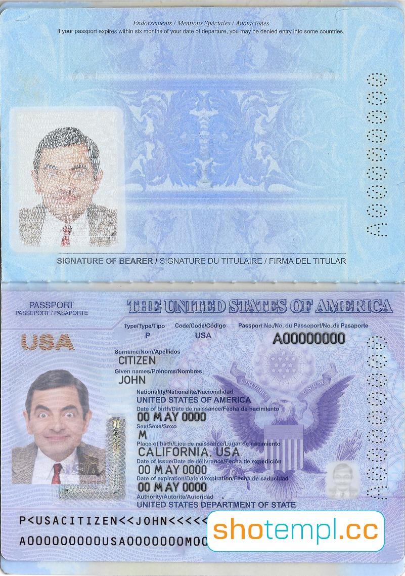 USA Passport PSD Template V2